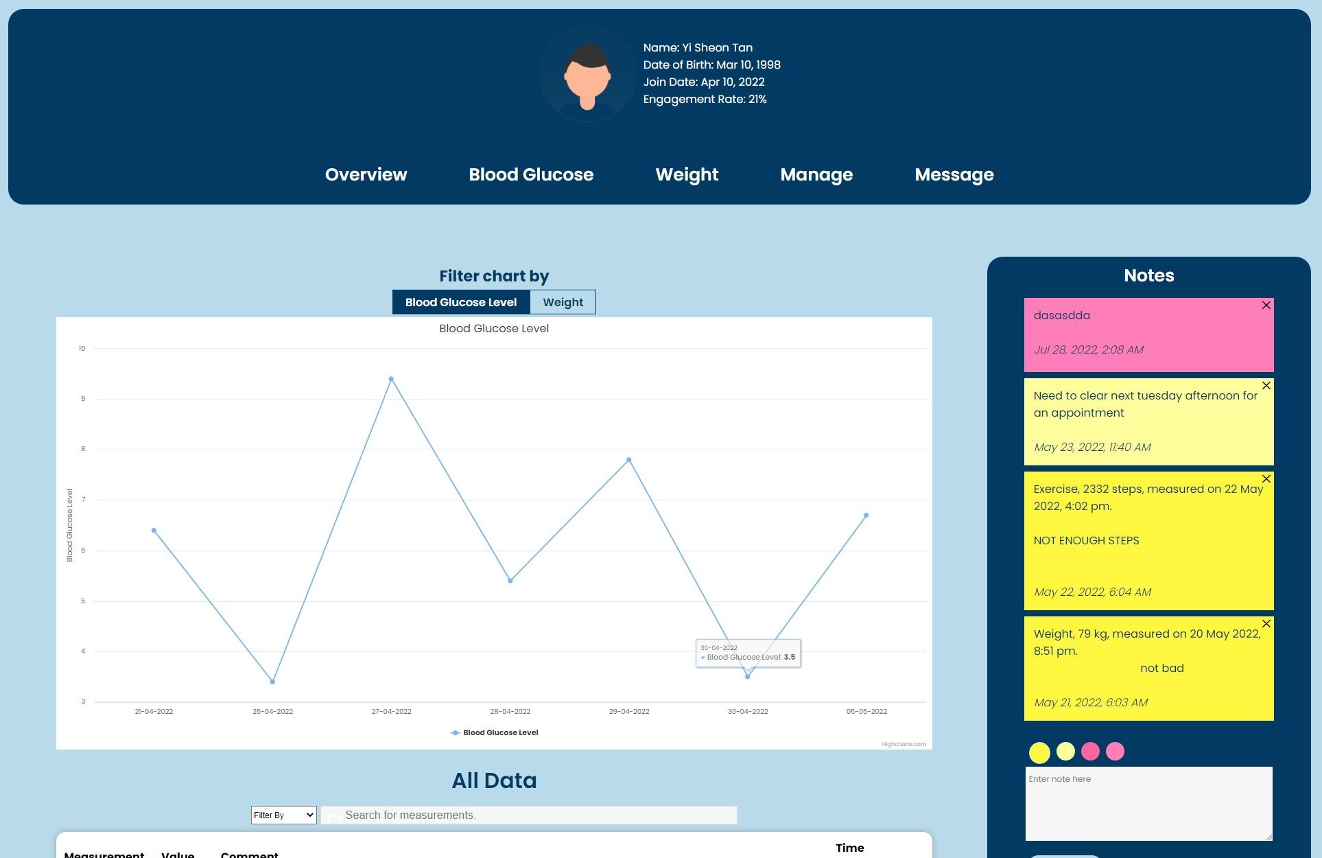 Diabetes Management App screenshot 2